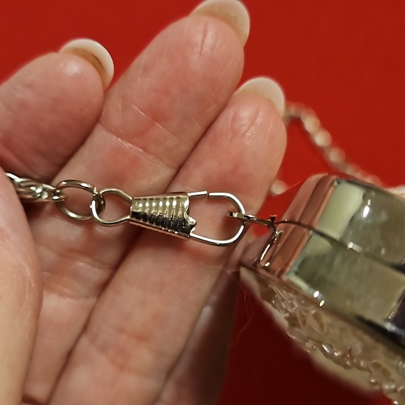 White iridescent sequin and seed beads covered evening clutch wedding EUC wow! - Picture 4 of 12